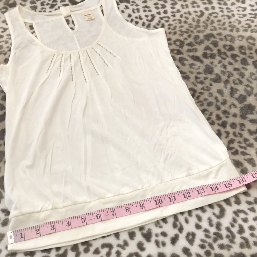 Old Navy Beaded Tank Top in Off White / White Size Small - Picture 9 of 14